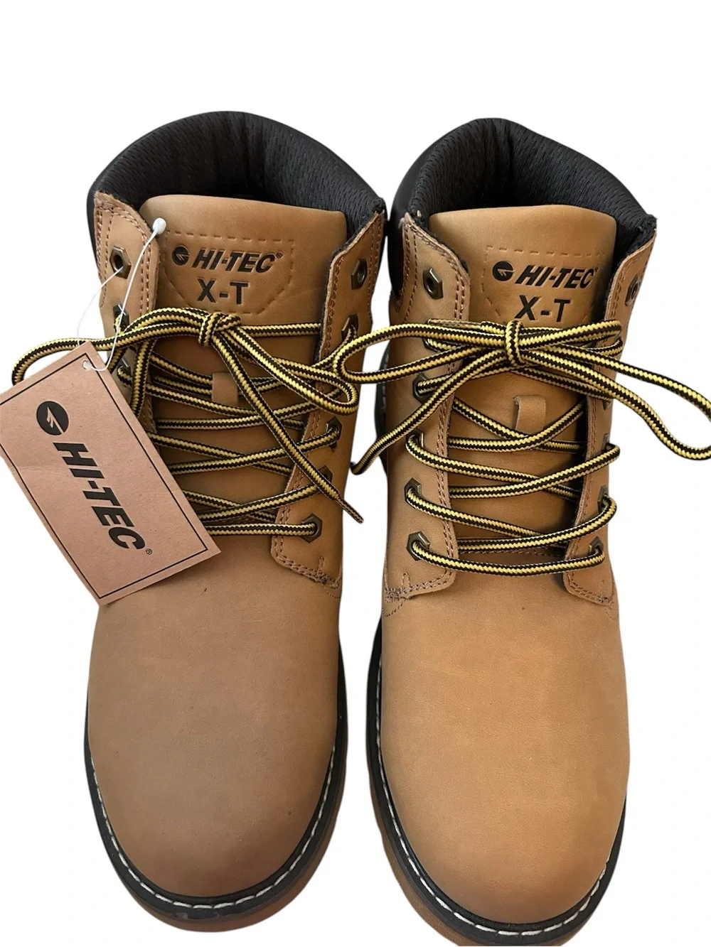 Hi-Tec X-T Men's Tan Work-Style Boots with Black Collar